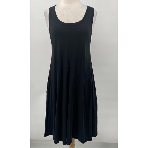Soft Surroundings Santiago Midi Tank Dress Sleeveless Jersey Knit Black NEW M - Picture 2 of 9